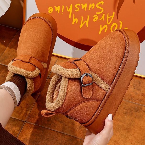 Snow Boots Women's 2025 New Autumn And Winter Northeast Cotton Shoes With Piled Thickened Fur Integrated Non-slip And Cold-proof Cotton Shoes_desvips.com