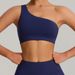2025 Cross-border One-shoulder Shockproof Elastic Breathable Yoga Vest Outdoor Running Sports Bra For Women_desvips.com