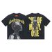 High Street Trendy Brand Heavy-Duty Washed Distressed Skull Letter Print_desvips.com