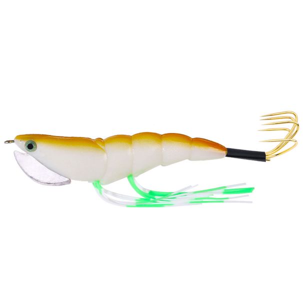 1pc Wooden Shrimp Lure Squid Hook Squid Jigs Lure 12CM 17.2g Octopus Cuttlefish Wood Shrimp Hard Baits For Sea Pesca Fly Fishing_desvips.com