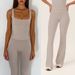 Women's Yoga Outfit Set Long Pants Flared Sports Vest Quick Drying Pilates Running Top Fitness Gym Workout Clothes_desvips.com