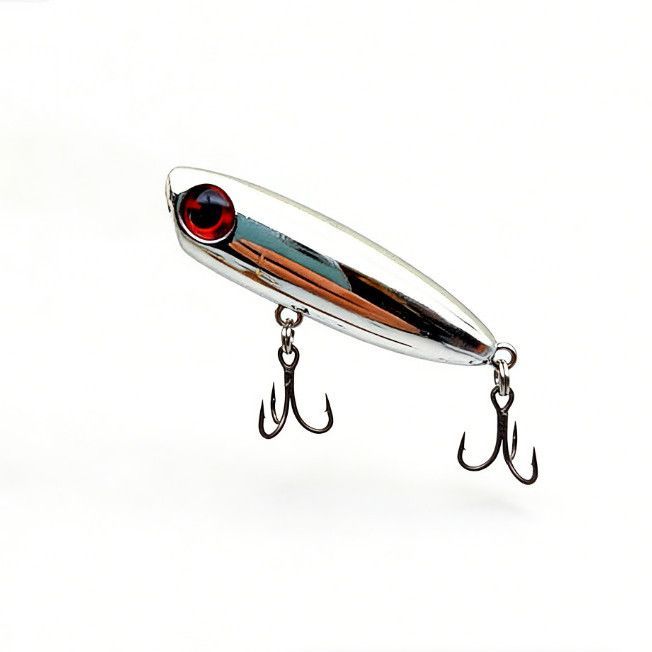 Micro Surface 3.2g/4.5cm Floating Zigzag Lure Red-Eye Freshwater Pencil White Striped Artificial Bait_desvips.com