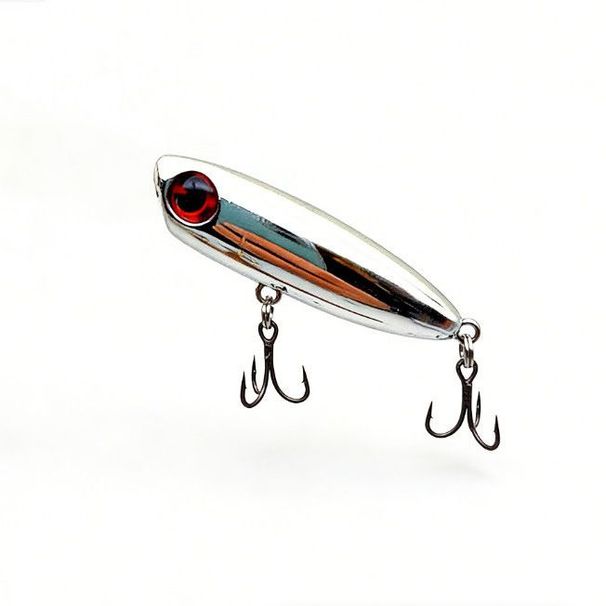 Micro Surface 3.2g/4.5cm Floating Zigzag Lure Red-Eye Freshwater Pencil White Striped Artificial Bait_desvips.com