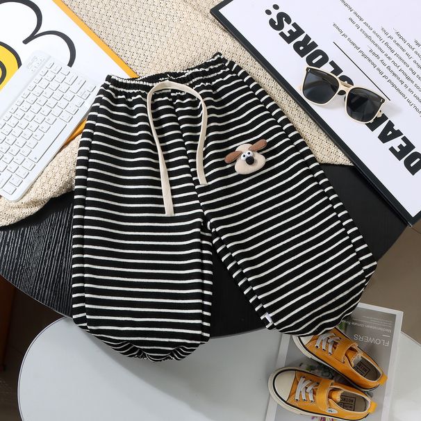 Children's Spring Autumn For Boys And Girls, New Korean Style Stylish Versatile Casual Jogger Pants With Snowflake_desvips.com