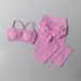 Women's Cross-Back Seamless Sports Suit Quick Drying Breathable Knitted Fitness Running Wear_desvips.com