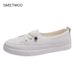 2021 Low Platform Women Female Pu Leather Walking Sneakers Loafers White Flat Slip On Casual Shoes_desvips.com