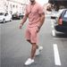 Men's short-sleeved shorts two-piece sports and leisure suit_desvips.com