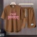 Men's Clothing 2024 Waffle Casual Summer Suit Men's Loose Teen Short sleeved T shirt Shorts Handsome Two piece Suit_desvips.com