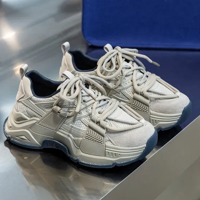 Thick Sole Round Toe Running With Mesh Surface For Lightweight Non Slip Breathable Casual And Comfortable Sports Shoes_desvips.com