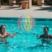 Polka Dot & Rainbow Striped Inflatable Beach Ball - Giant Pool Party Toy For Summer Outdoor Water Games & Kids Activities_desvips.com