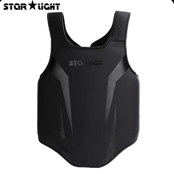PU Leather Boxing Chest Protector, Thickened, Adult Sanda/Fighting Training Protective Gear, Soft And Elastic_desvips.com