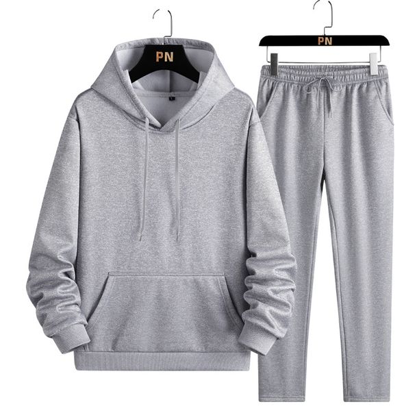 Sports Clothing Autumn Youth Suit Round Neck Casual Sports Two Piece Hooded Pullover Sweatshirt Men's Trend_desvips.com