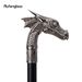 Silver Dragon Head Fashion Stick Cane Crosier 93cm Decorative Cane For Halloween For Cosplay And Parties, For Cosplay & Party_desvips.com