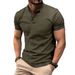 2025d 2025 Summer T-shirt Button Henley Collar Men's Sports Polo Shirt_desvips.com