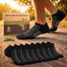 Men's Bamboo Running Athletic Socks Cushioned Moisture Wicking Low Cut Reinforced 8 Pairs_desvips.com