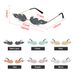 Wave Sun Glasses UV 400 Fire Flame Sunglasses Women Men Rimless Eyewear Narrow Sunglasses Streetwea Fashion Sunglasses_desvips.com