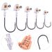 5PCS/Big Eyes High Strength Jig Head For Worm Lure Swimbait Hook For Seawater Freshwater Fishhook Fishing Tackle_desvips.com