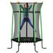 Trampolino Elastico Per Bambini 3-10 Anni Con Ingresso A Cerniera E Pali Imbottiti, 122x111x190 Cm, Verde_desvips.com