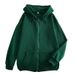 Solid Color Plain Sweatshirt Ins Style Loose Zipper Thickened Hooded Jacket_desvips.com