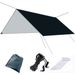Canopy Tent Outdoor 3-4 Person Silver Black Coated Waterproof Sun Protection Beach Mat Camping Ground Cloth Integrated_desvips.com