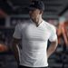 Summer New Men's Sports Casual Fitness Running Workout Solid Color Elastic Quick-dry V-neck Short-sleeve T-shirt_desvips.com