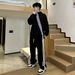 001 2023 New Early Autumn Cool Couple Jacket Men's Set Sports Striped Casual Loose Trendy Sweatshirt_desvips.com