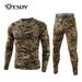 ESDY Outdoor Sports Thermal Underwear Cycling Fleece Camouflage Set Stretch Fitness Clothing For Men Wholesale In Stock_desvips.com