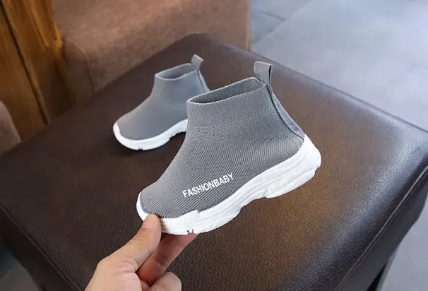 High Top Sneakers Children Casual Slip-on Breathable Kids Sock Littlesprouts Non-slip Snow Boots Boys Girls Sport Shoes_desvips.com