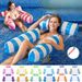 3-Tube Inflatable Floating Lounger With Adjustable Backrest - Heavy-Duty PVC Pool Float For Adults Foldable Water Mat For Lake Beach & Swimming Pool_desvips.com
