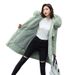 Women's Clothing new winter cotton padded coat, medium length, large fur collar, velvet lining, overcoat, cotton padded coat, trendy for women_desvips.com