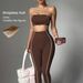 Strapless Sports Bra Bare Back Tummy Control Hip Lifting Yoga Fitness Running Bra For Women_desvips.com