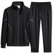 2026 Fashion Tracksuits Youth/Men Stand Collar Zipper Jacket + Lace-Up Sweatpants Cotton Loose Two-Piece Sport Suits M-8XL_desvips.com