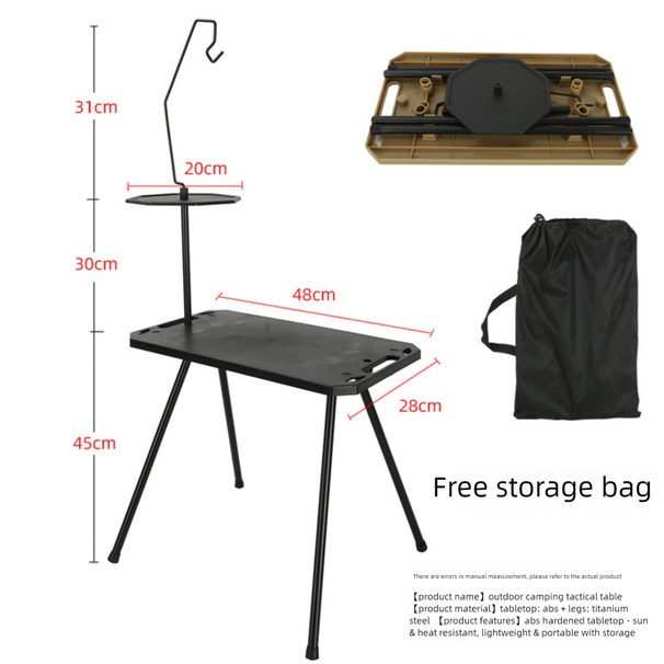 Temande Folding Portable Tactical Camping Large Outdoor Leisure Lightweight Storage Adjustable Table_desvips.com