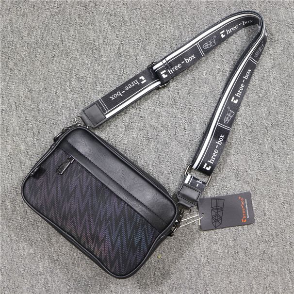 Threebox Genuine Color-Changing Stripe Outdoor Single-Shoulder Bag_desvips.com