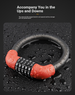 5-Digit Combination Cable Lock, 17.36mm Thick Steel Cable, Anti-Theft Bike Lock For Bicycle/Motorcycle/Door Handle_desvips.com