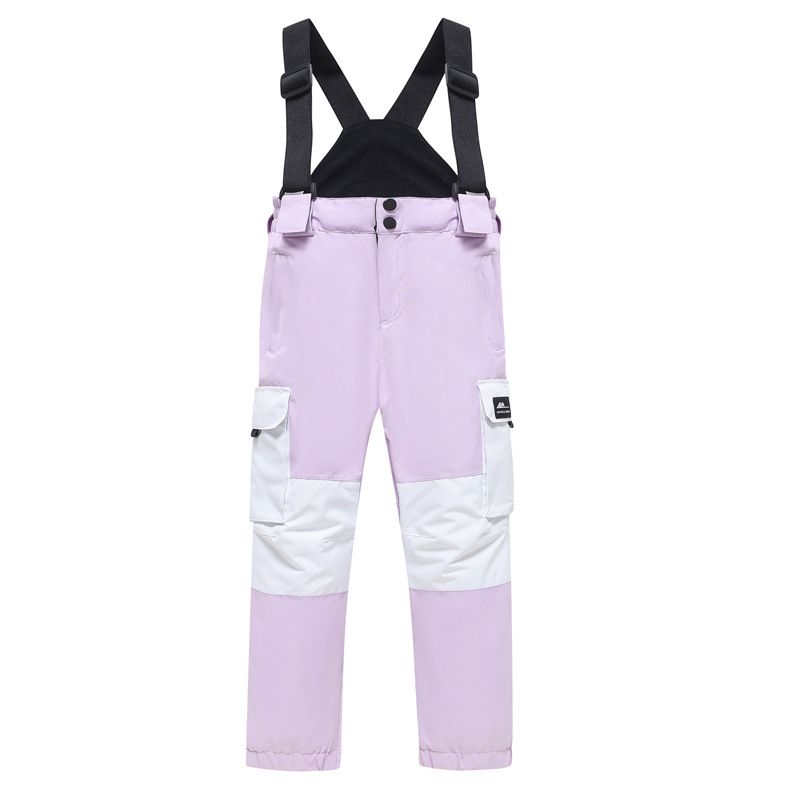 New Single Double Board Overalls Ski With Thickened Waterproof And Cold Insulation, Warm Children's Snow Pants_desvips.com