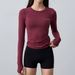 Women's Quick Drying Long Sleeved Yoga T-Shirt Autumn Winter Tight Fitting Sports Top Professional Pilates Training Fitness Wear_desvips.com