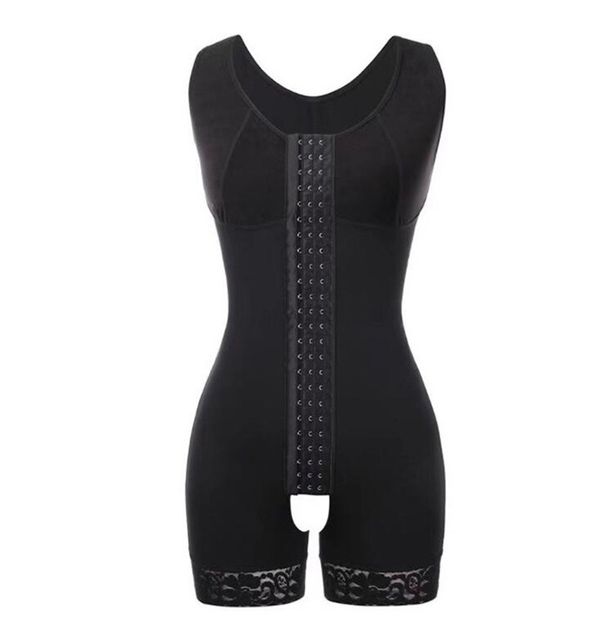 Foreign Trade Plus Size Bodysuit Buttoned Body Tummy Control Hip Lift Open Crotch One-Piece Shaping Slimming Corset New_desvips.com