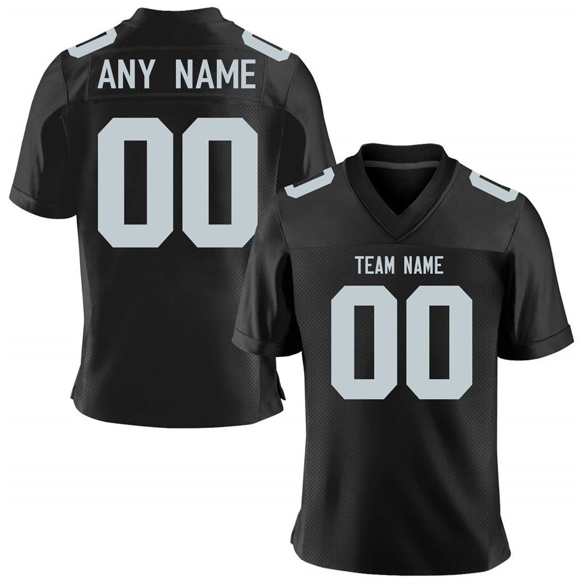 Cusom American Fooball Jersey Black Gray Personalized Prined Team Name Number Adul Kids Breahable Ahleic Fans_desvips.com