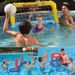 Inflatable Water Sports Set - 3-in-1 Volleyball Net, Handball Goal & Basketball Hoop With Beach Ball - Family Pool Beach Toy - Durable PVC_desvips.com