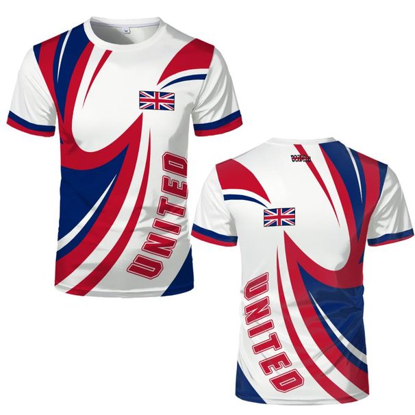 British Flag 3D Print Jersey T-shirt Summer Outdoor Sports Breathable Quick-drying Short Sleeves Top Unisex Casual_desvips.com