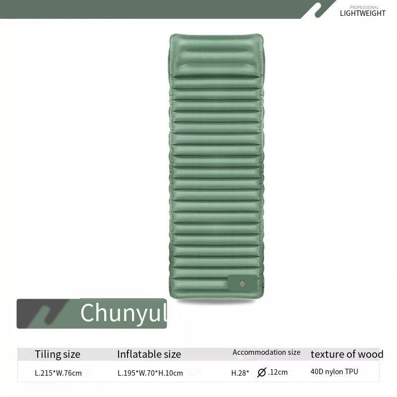 Outdoor Camping Foot Inflatable Sleeping Pad Combination Multi Person Thickened 10cm TPU Light Air Cushion Tent Moisture Proof Lunch Break_desvips.com