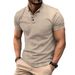 2025 Breathable Summer Short Sleeve T-Shirt Button Sports Henley Collar Polo Shirt Men's Moisture-Wickin_desvips.com