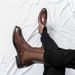 British Style Men's Chelsea BootsLeather Lined Round Toe Low-Heel Ankle Booties Versatile Casual Business Dress Shoes For Work DailyParties Big Sizes_desvips.com