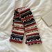 Black And Red Personality Fair Isle Retro Long Plush Scarf Christmas Autumn Winter Warm Fashionable Neck Warmer_desvips.com