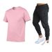 Summer Men's Solid Color Simple Round Neck Cotton T-Shirt + Long Pants Fashion Versatile Two-Piece Set_desvips.com