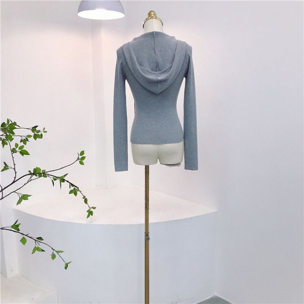 Hot Girl Style Slim-fit Yoga Stylish T-shirt Top For Women, New Spring And Autumn Versatile Inner Wear Zip-up Cardigan_desvips.com