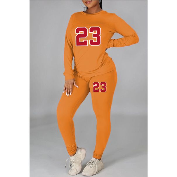 Women's Clothing Large size fat woman autumn and winter women's clothing printed personality casual two piece suit_desvips.com