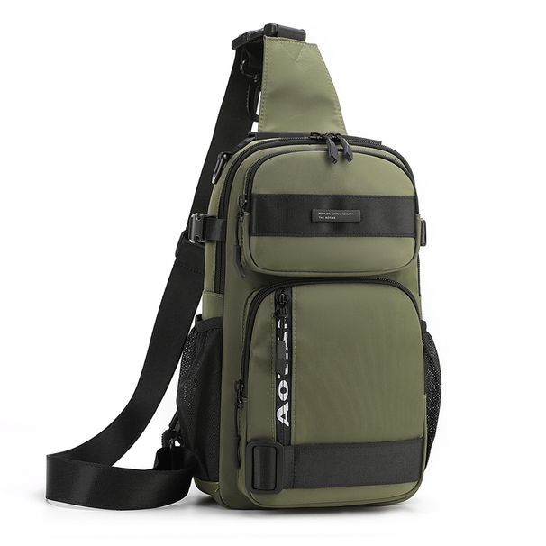 Men Casual Large Capacity Outdoor Multifunctional Chest Bag_desvips.com