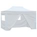 White Foldable Party Tent - Sturdy Steel Frame, Waterproof PVC-Coated Oxford Fabric, UV-Resistant, 4 Side Panels_desvips.com
